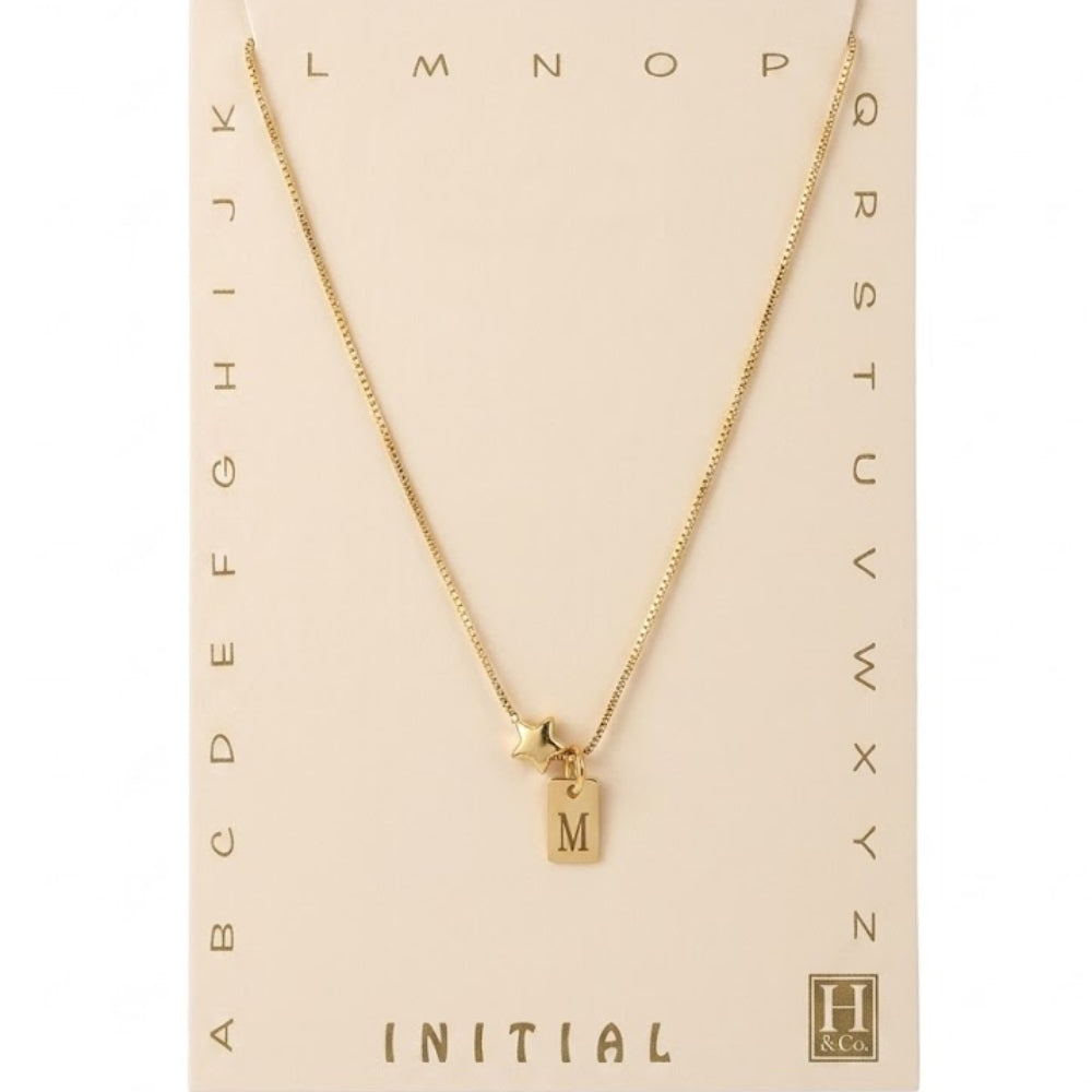 H&Co Collar de Cadena Plaquita Inicial M
