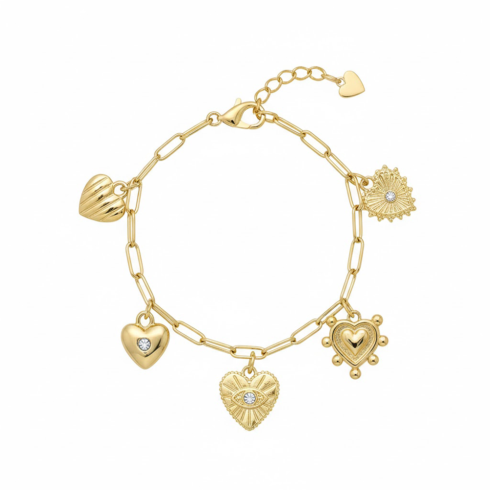 Jessica Simpson Pulsera Gold Hearts Damas