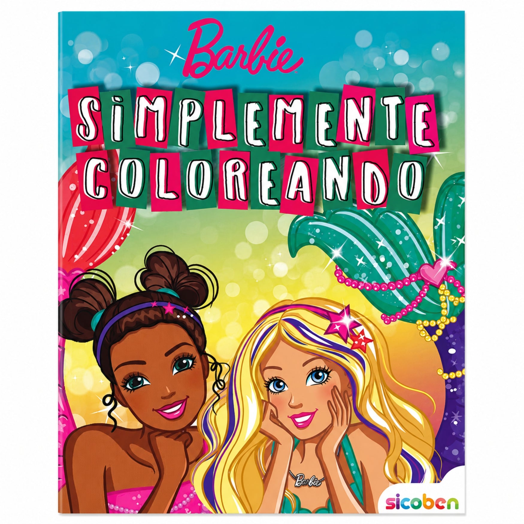 Sicoben Libro de Colorear Simplemente Coloreando Barbie Sirenas Verde