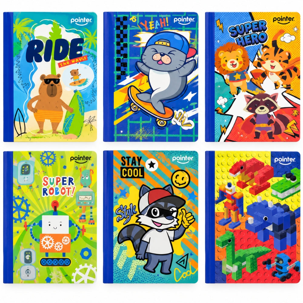 Pointer Libreta Empastada Cuadriculada Niños 100 hojas Opciones Varias