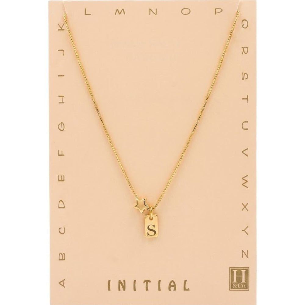 H&Co Collar de Cadena Plaquita Inicial S