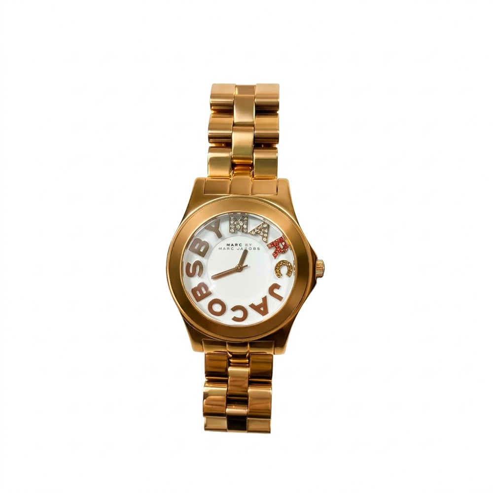 Marc Jacobs Reloj Amy Para Damas Gold & White
