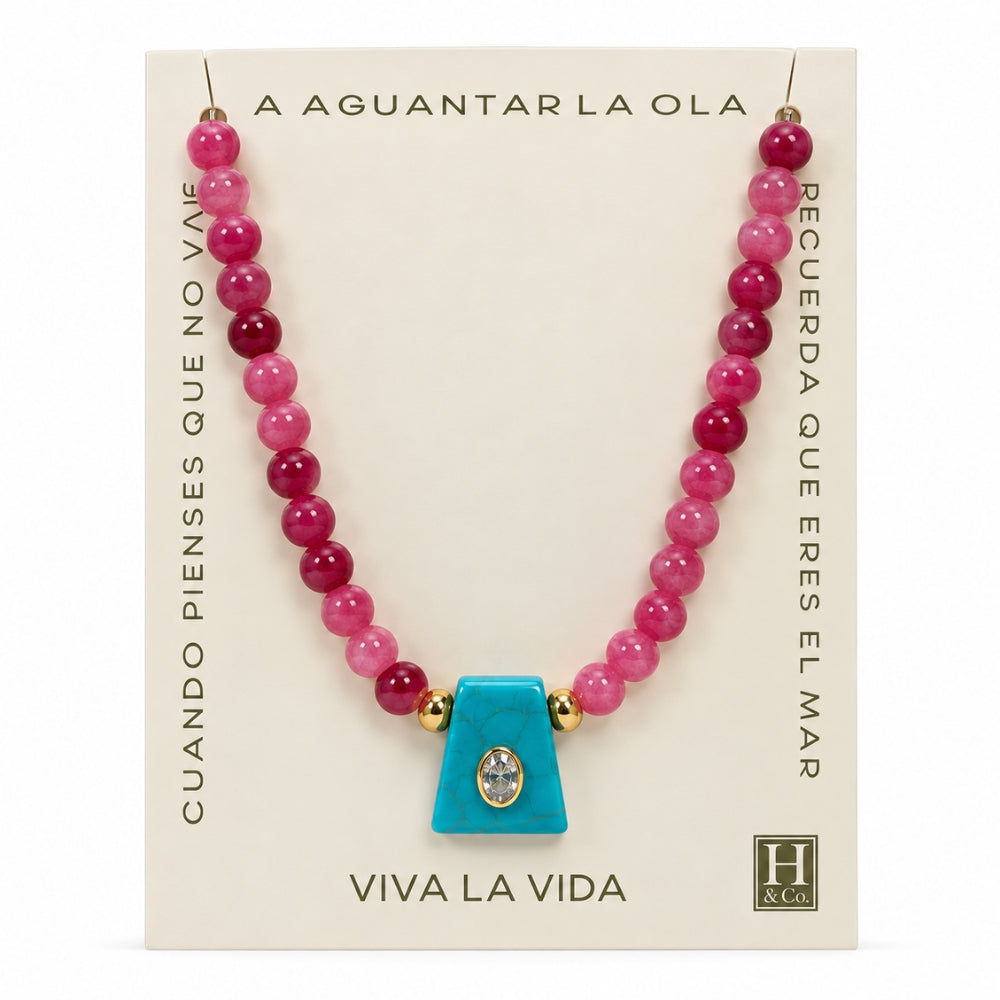 H&Co Collar Ajustable Para Damas Kans Turquesa