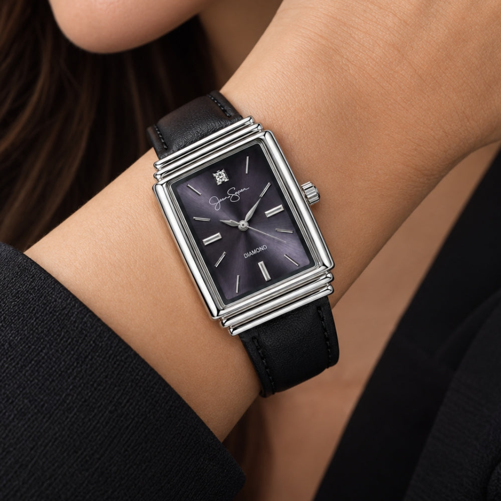 Jessica Simpson Reloj Para Damas Black Purple Diamond