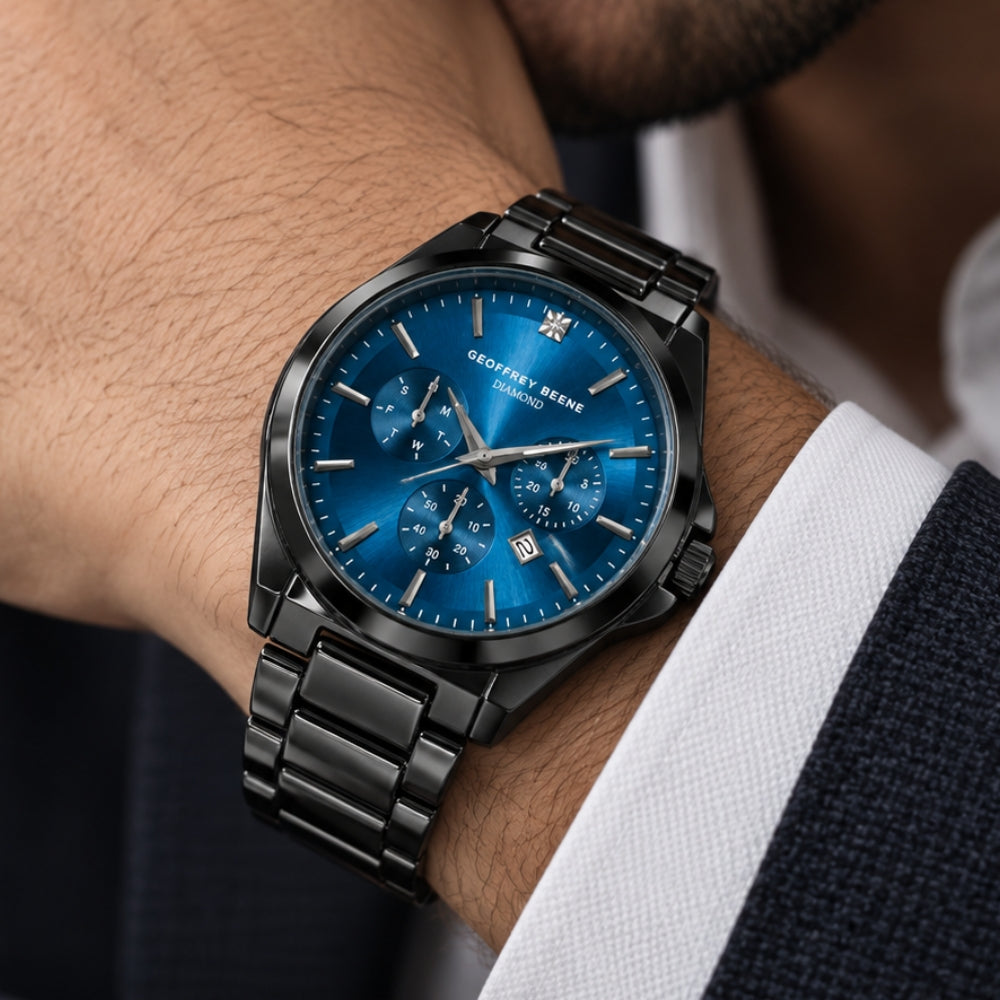 Geoffrey Beene Reloj Para Caballeros Deep Blue & Gunmetal