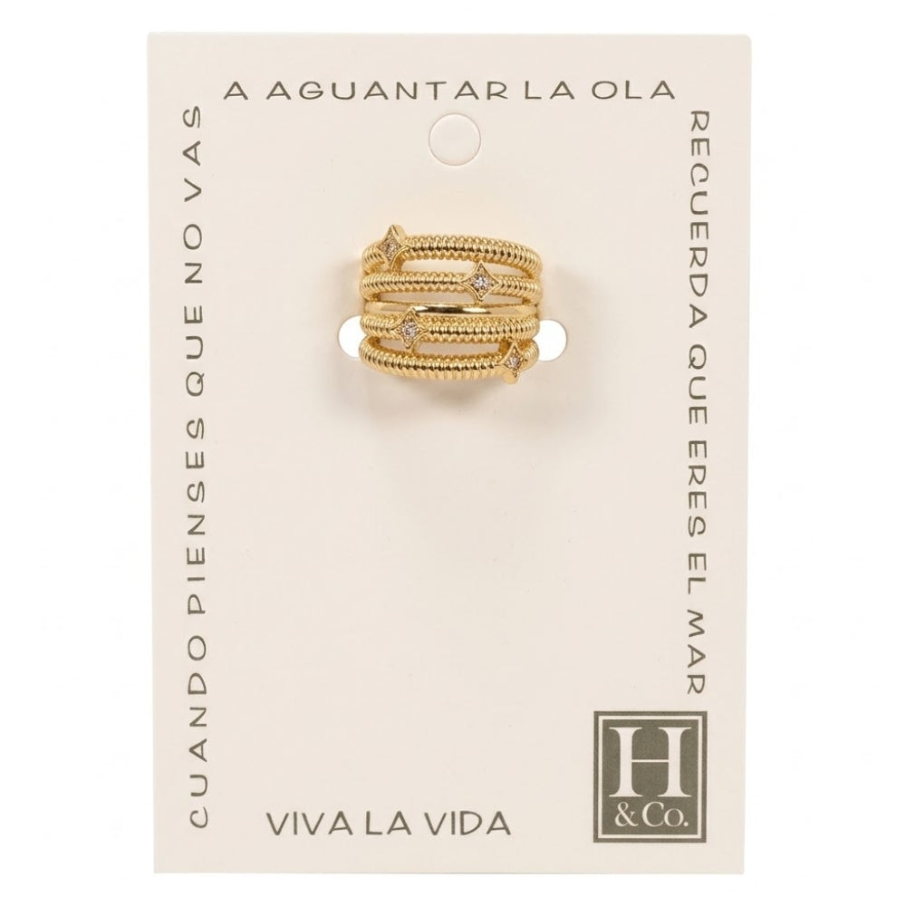 H&Co Anillo Ajustable Para Damas Stella