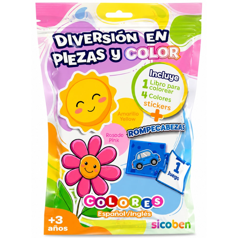 Sicoben Pack Diversion en Piezas Y Color Colores Español/Ingles 3+
