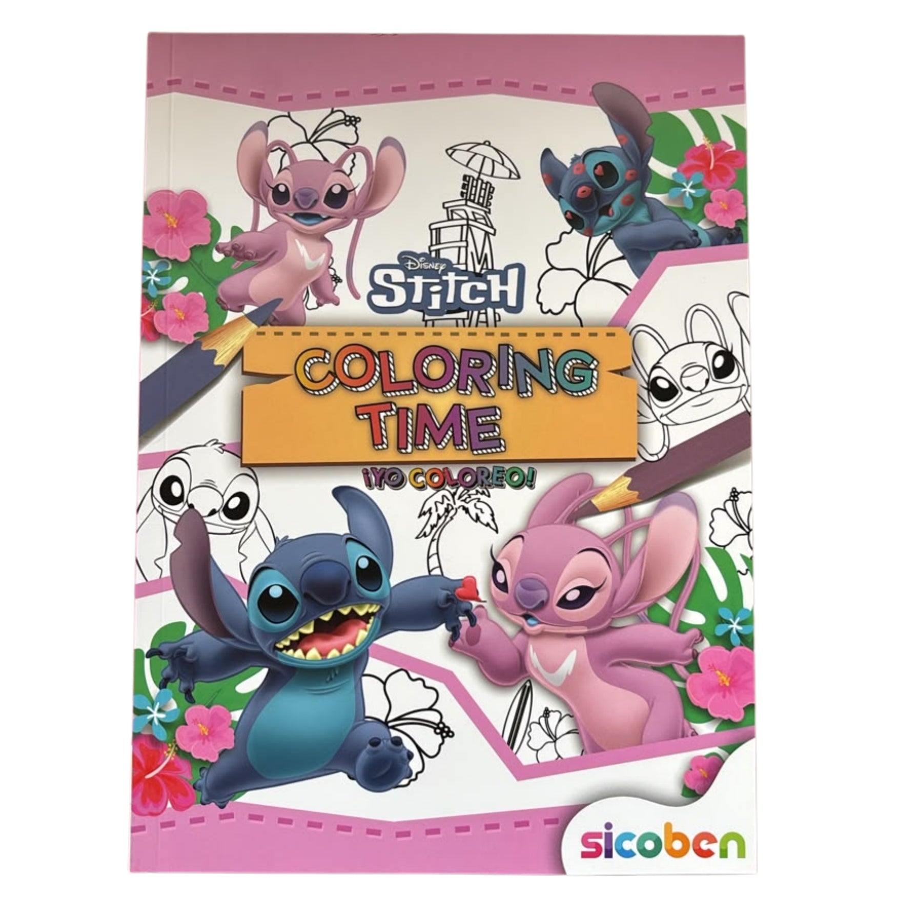 Sicoben Yo Coloreo Libro Infantil Para Colorear Disney Stitch y Angel