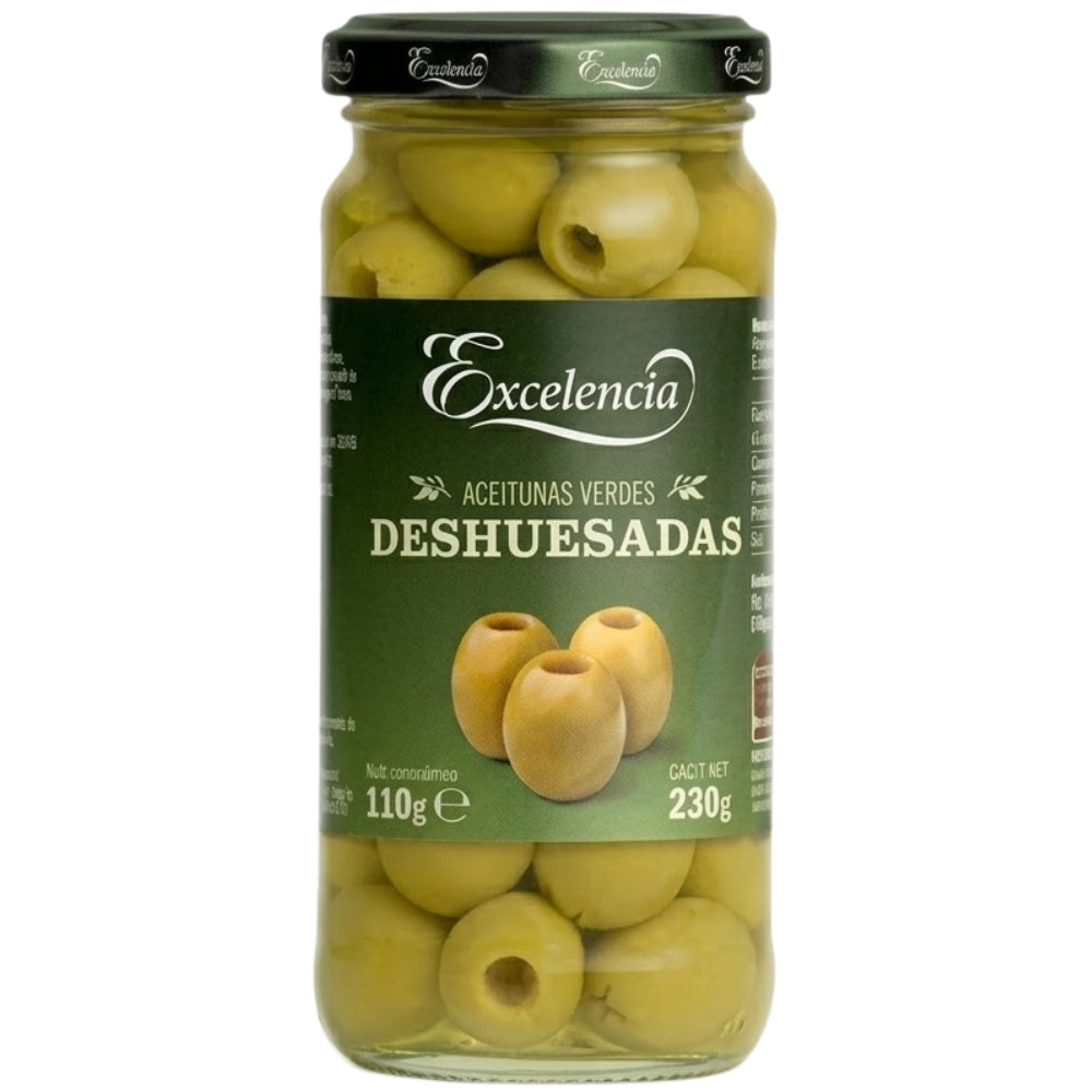 Excelencia Aceitunas Verdes Deshuesadas Envase Vidrio 340gr