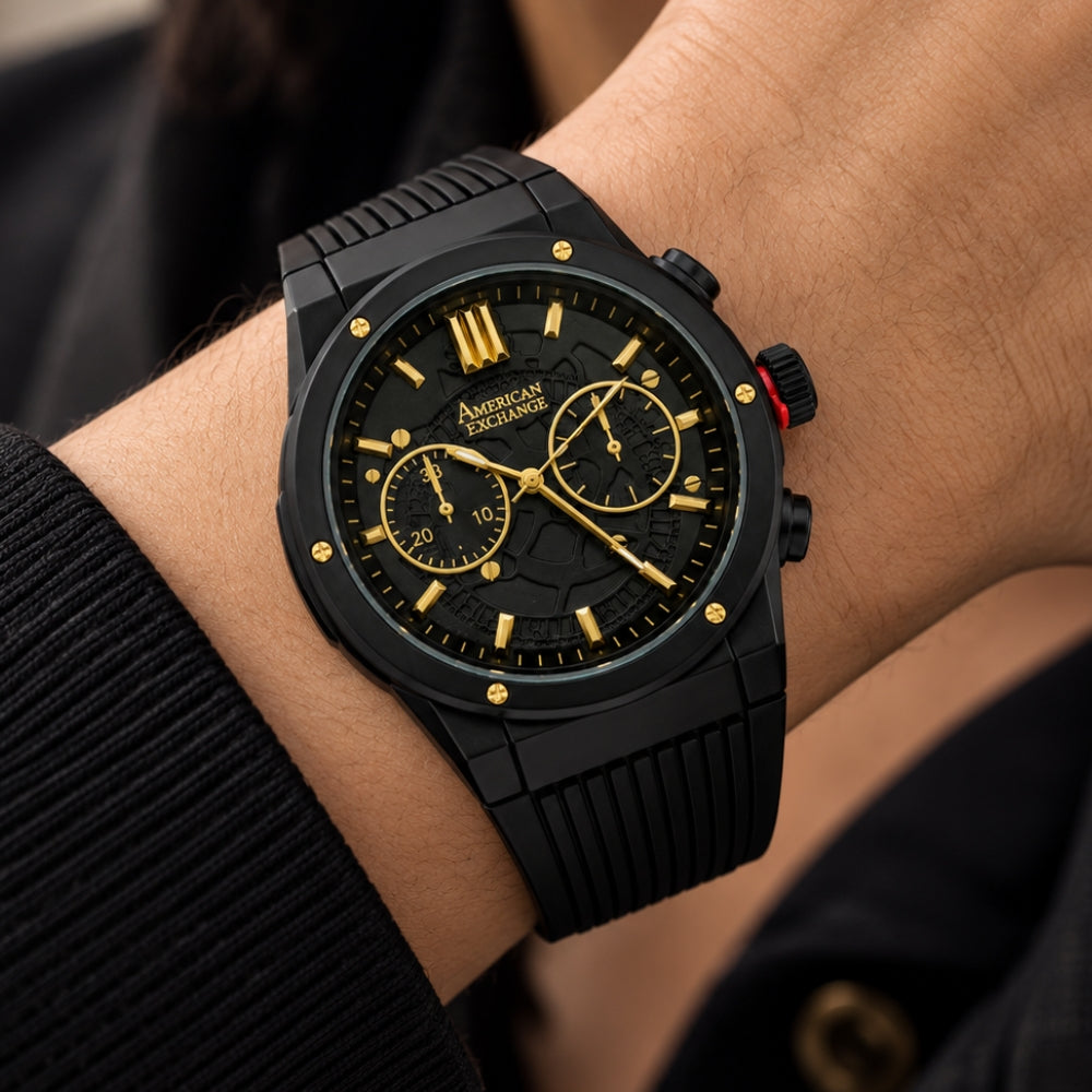 American Exchange Reloj Para Caballeros Black