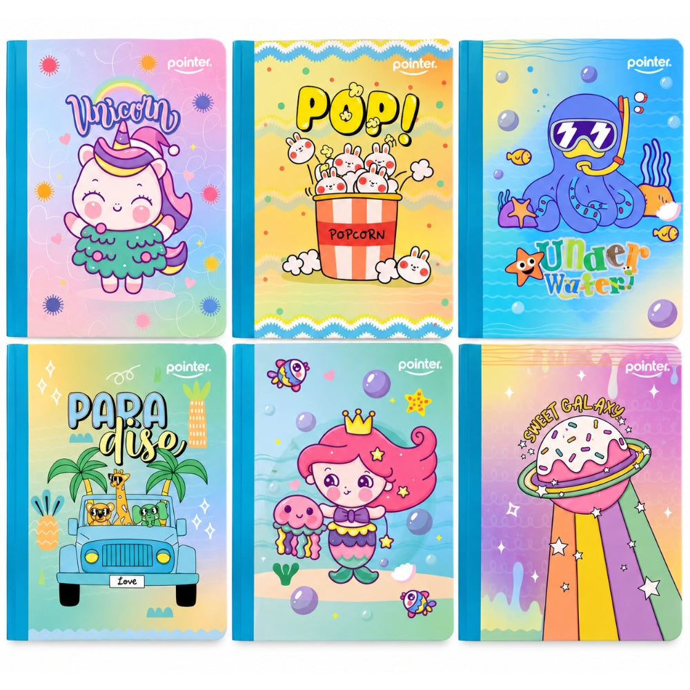 Pointer Libreta Empastada 1 Linea Niñas 100 hojas Opciones Varias