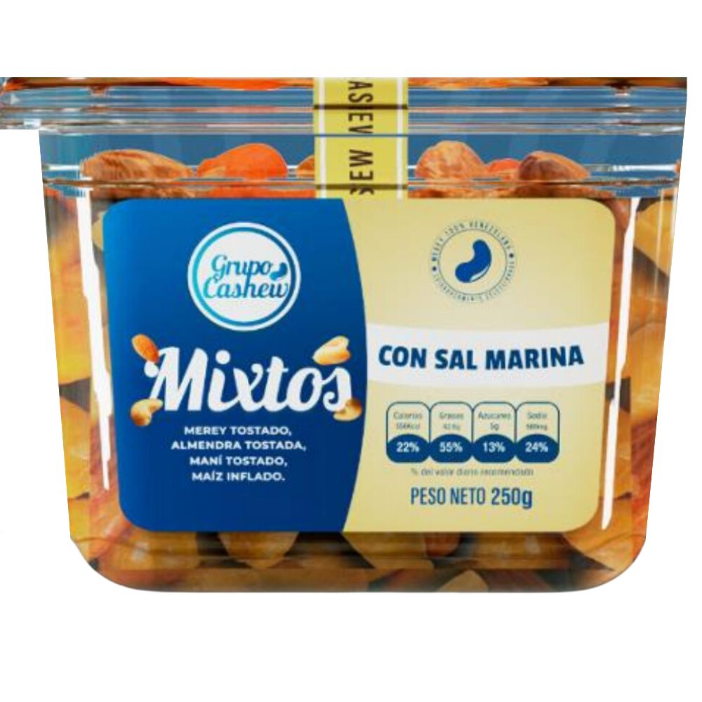 Frutos Mixtos con Sal Marina Grupo Cashew 250gr