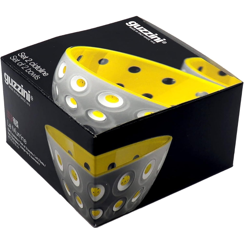 Guzzini Le Murrine Set De 2 Bowls Gris/Blanco/Amarillo