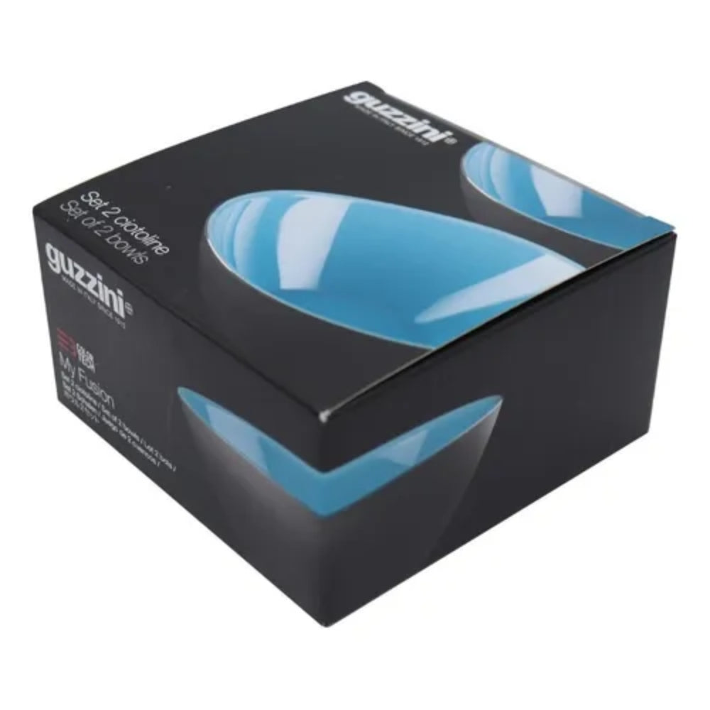 Guzzini My Fusion Set De 2 Bowls Blue/White/Black 12cm