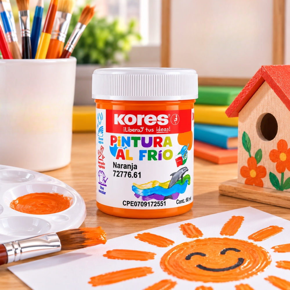 Kores Pintura Al Frio 60ml Color Naranja 1 Und