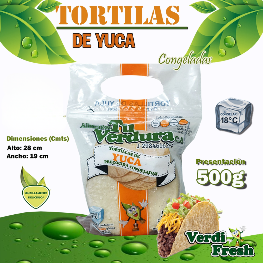 Verdi Fresh Tortillas de Yuca Precocida Congelada 500gr