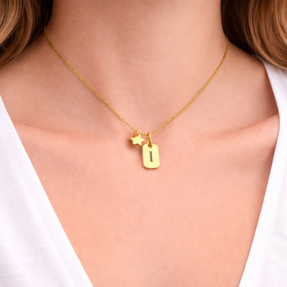 H&Co Collar de Cadena Plaquita Inicial I