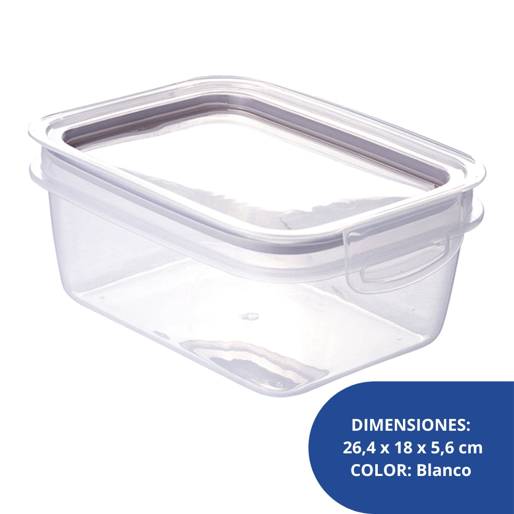 Alfa Hogar Conservador de Alimentos Rectangular con Tapa Color Gris 910ml