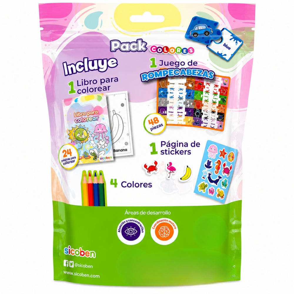 Sicoben Pack Diversion en Piezas Y Color Colores Español/Ingles 3+