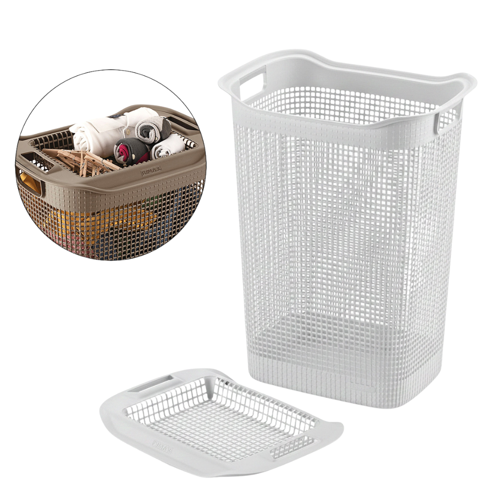 Alfa Hogar Rimax Cesta De Ropa Linum Blanca