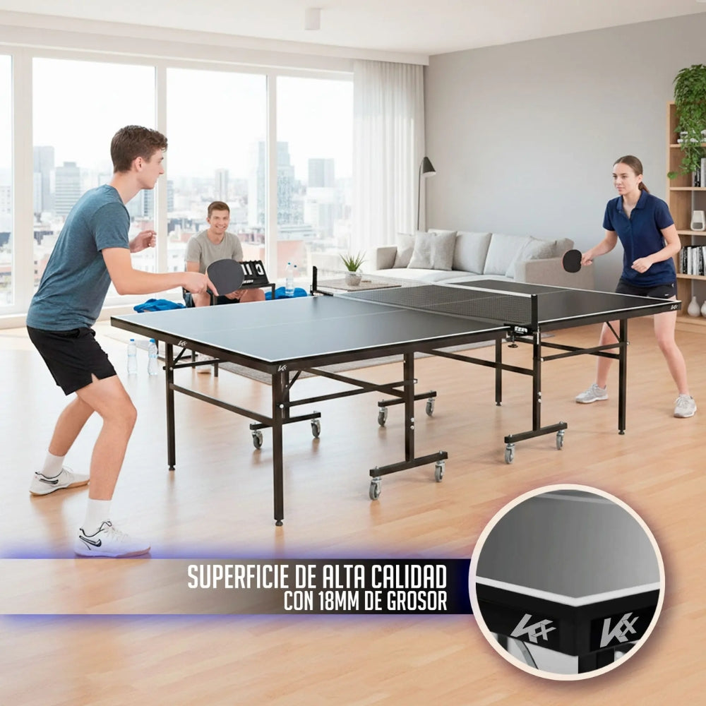 KX Mesa De Ping Pong Indoor 18mm Con Accesorios