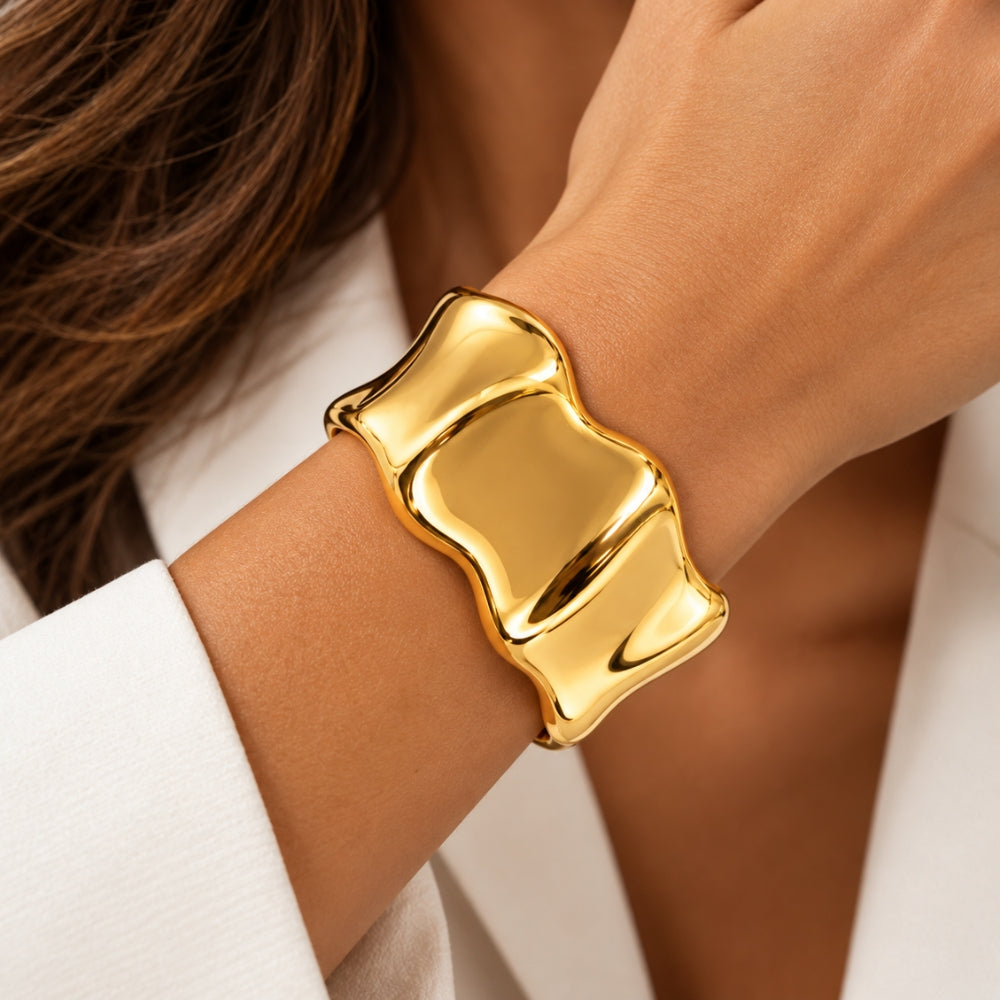 H&Co Brazalete Ajustable Para Damas Curve Cuff