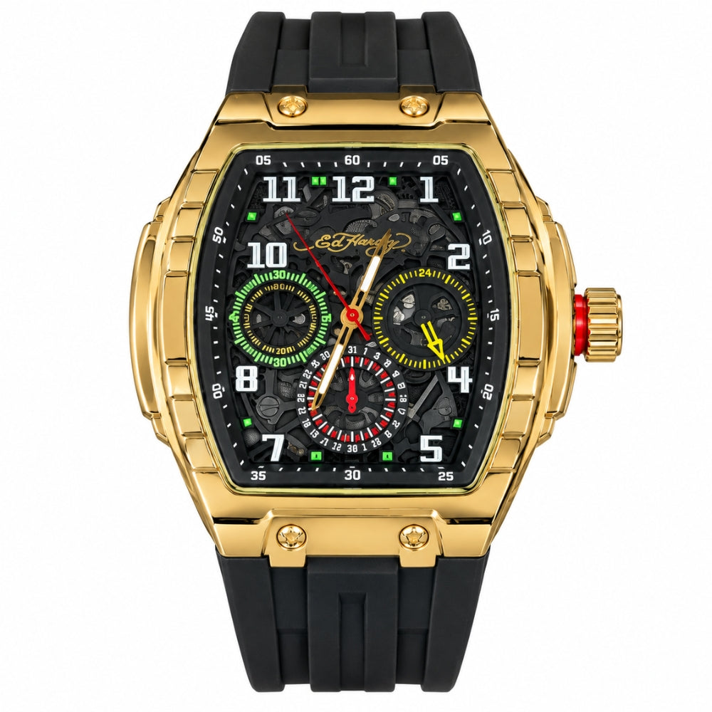 Ed Hardy Reloj Para Caballeros Gold & Black