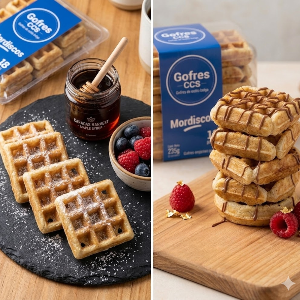 Waffle Belga Tipo Bite 18 Und Cuadrados Waffle Ccs