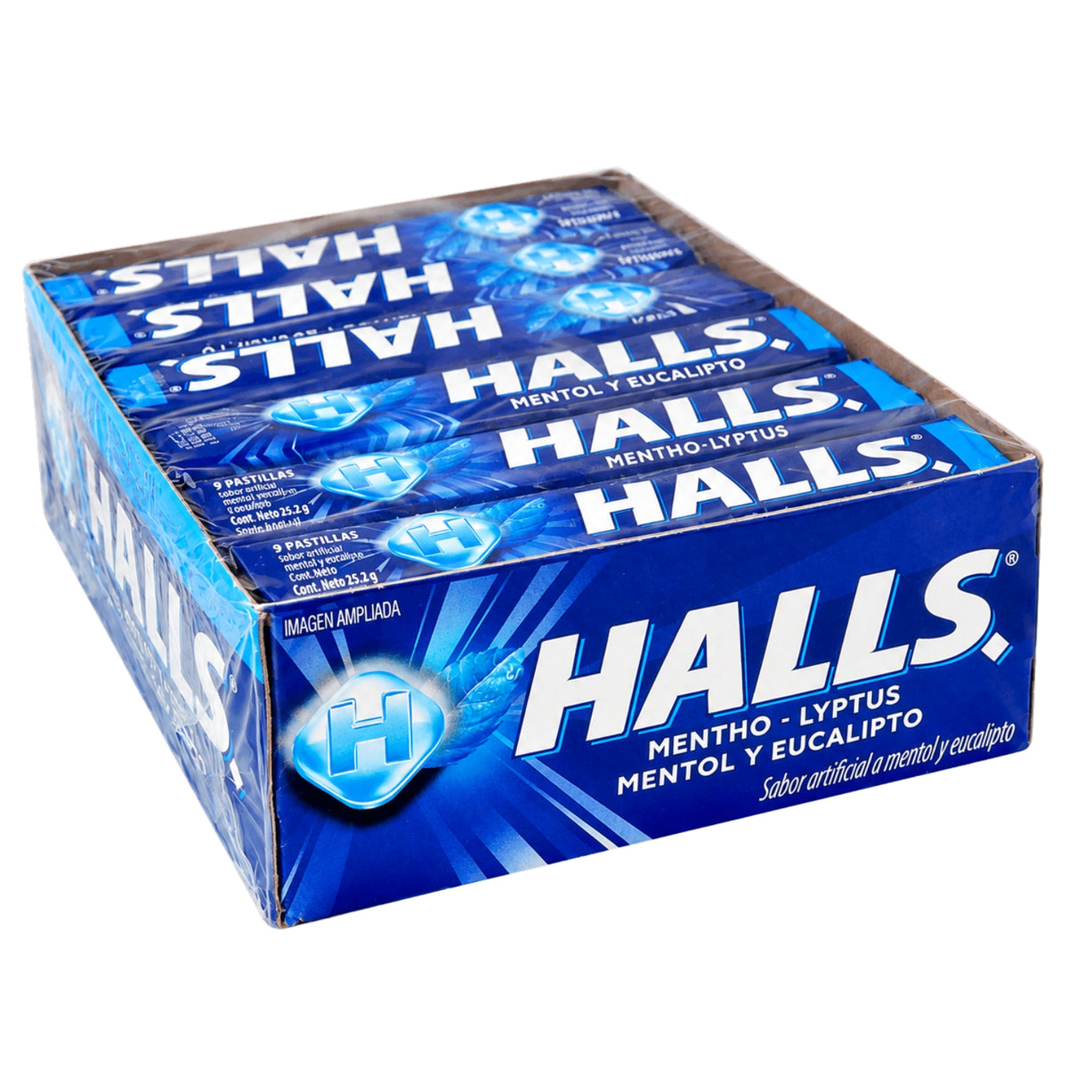 Halls Caja de 12 Paquetes Mentol y Eucalipto