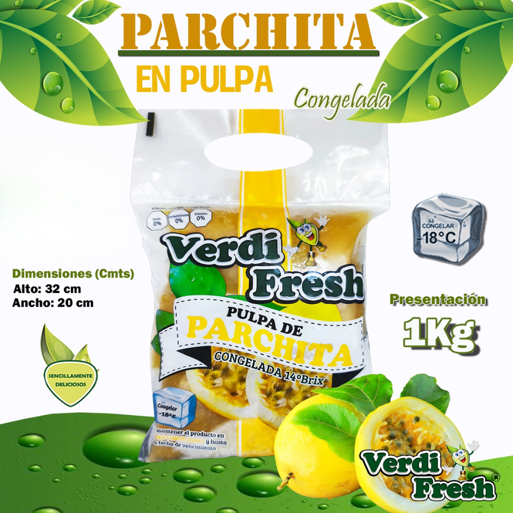 Verdi Fresh Parchita en Pulpa Congelado 1 Kilo