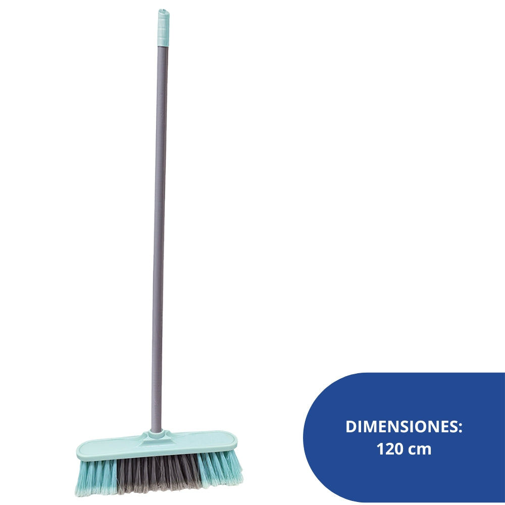 Alfa Hogar Home Clear Escoba Con Palo De Metal Premium