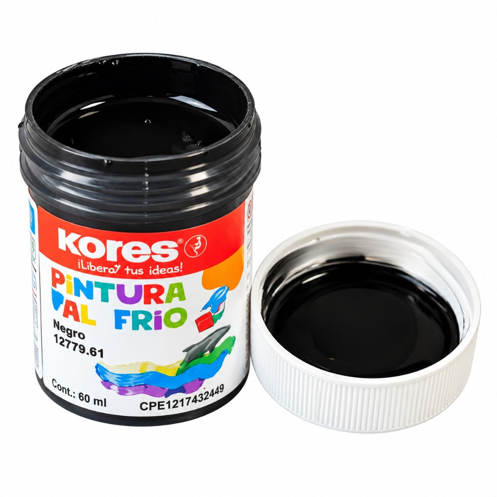 Kores Pintura Al Frio 60ml Color Negro 1 Und