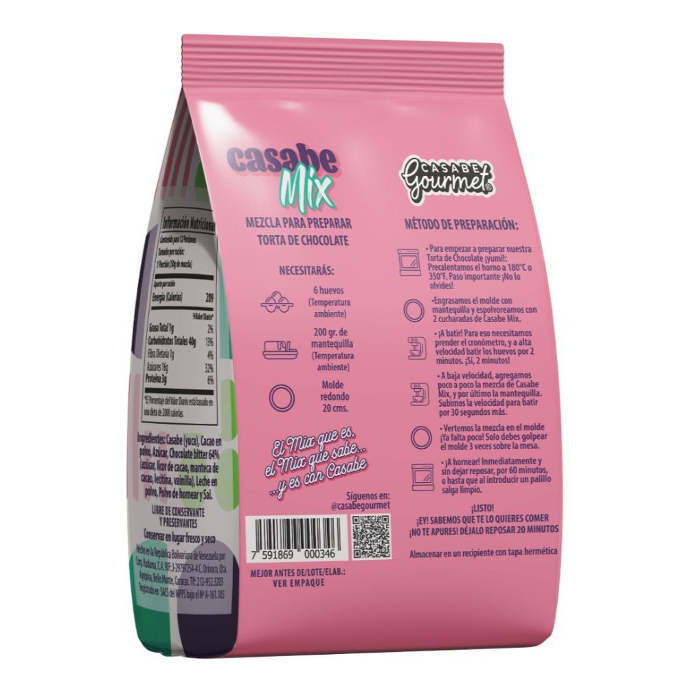 Casabe Gourmet Casabe Mix Torta de Chocolate Mezcla 570g