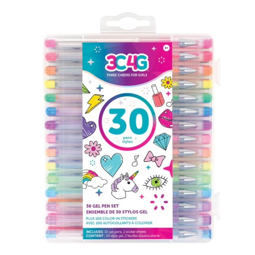 3C4G Juego De Bolígrafos De Gel 6+ 30Pzs