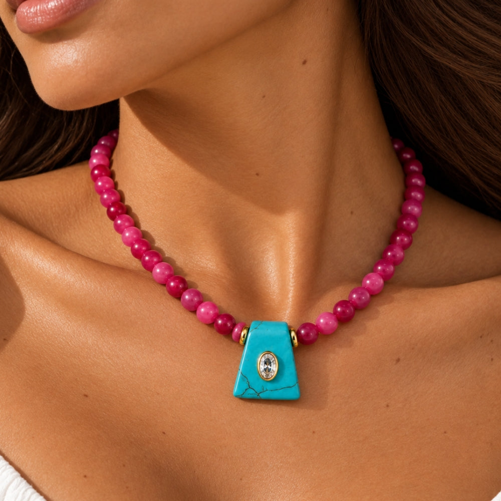 H&Co Collar Ajustable Para Damas Kans Turquesa
