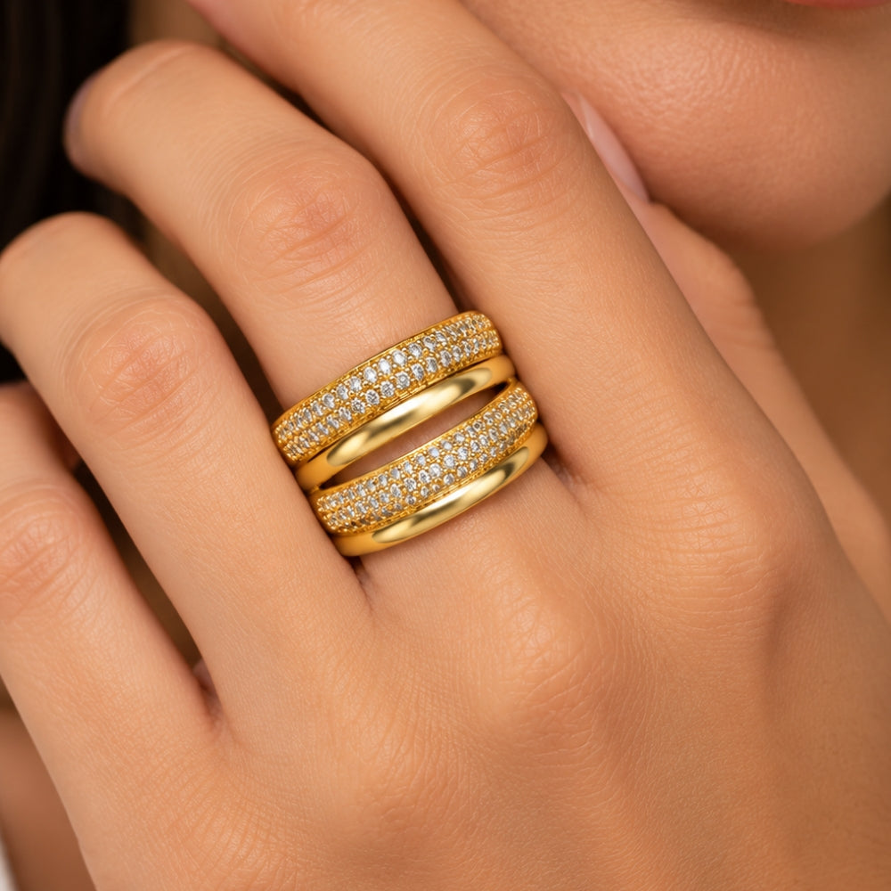 H&Co Anillo Ajustable Para Damas Halo