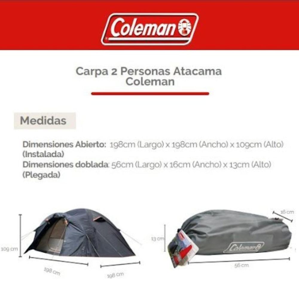 Coleman Carpa Tienda De Campaña Atacama Dome 2P