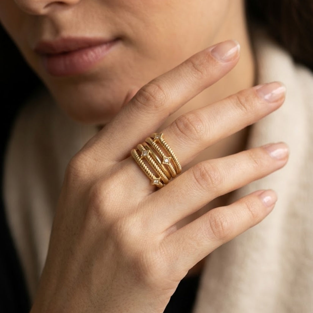 H&Co Anillo Ajustable Para Damas Stella