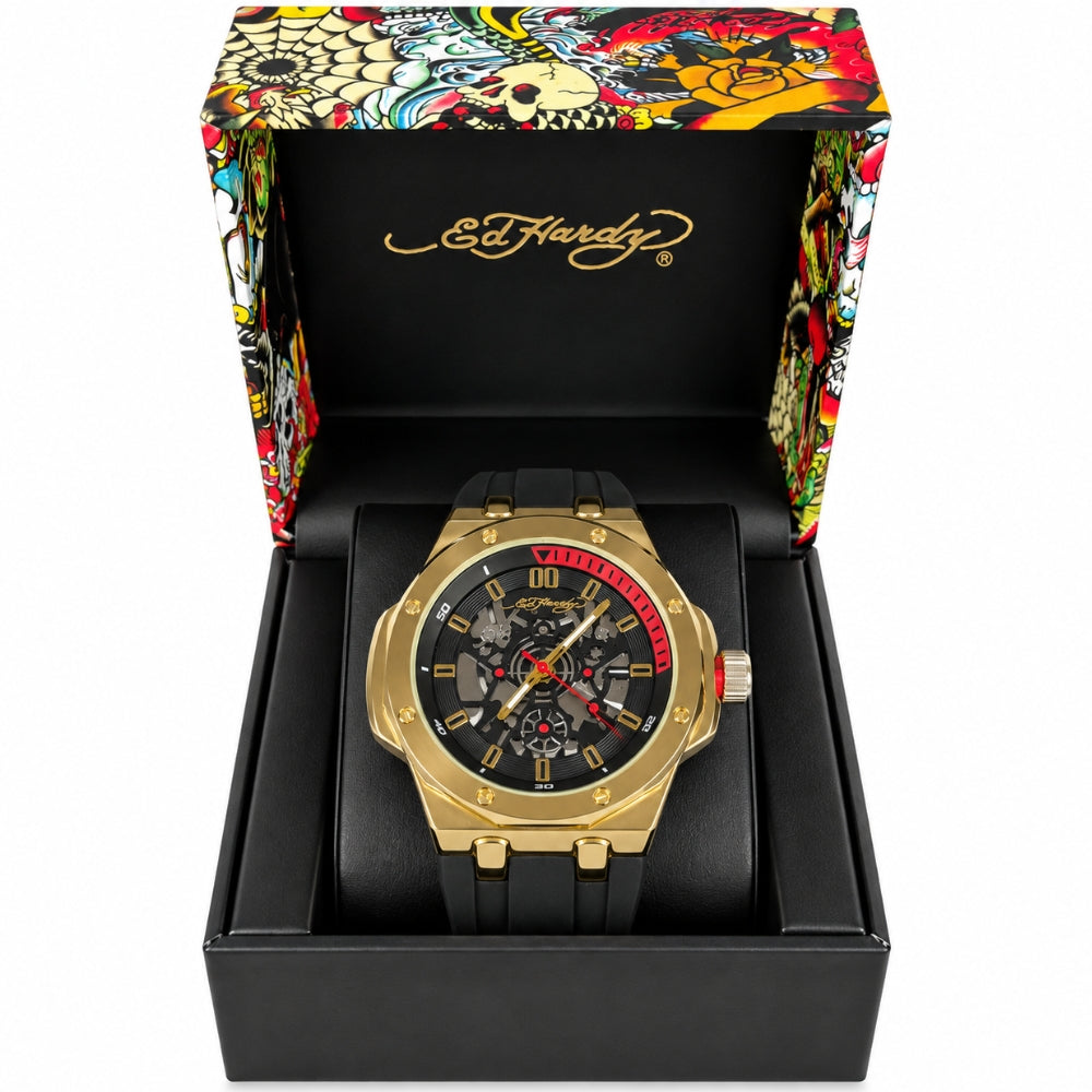 Ed Hardy Reloj Para Caballeros Gold & Matte Black