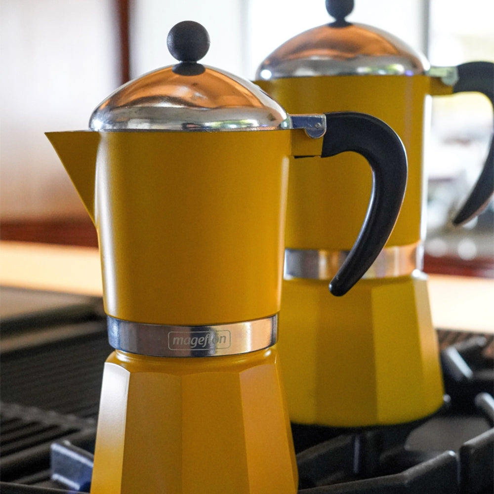 Mageflon Cafetera Italiana 6 Tazas Amarilla