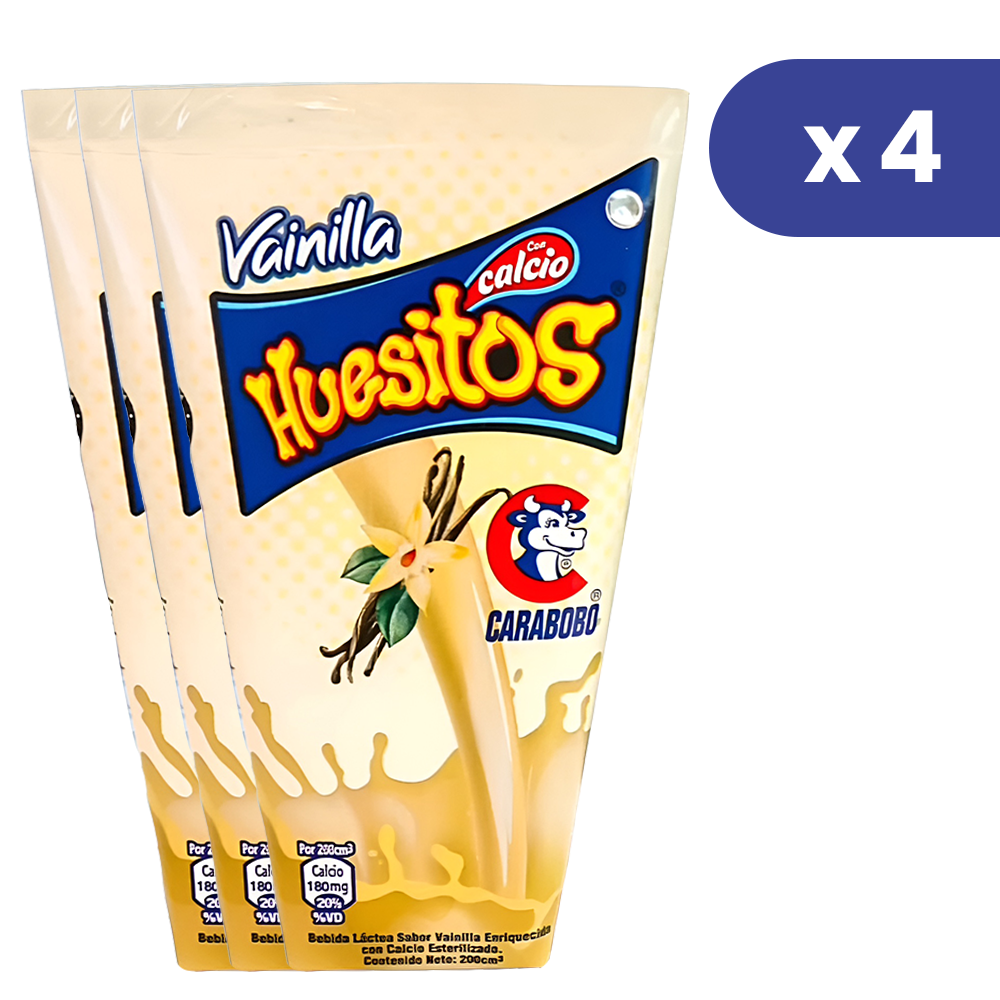 Huesitos Bebida Láctea Sabor a Vainilla 200ml 4 und