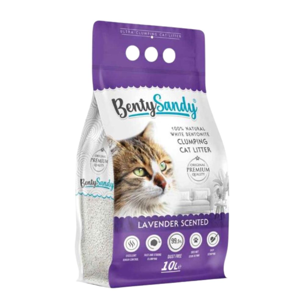 Arena Para Gatos Benty Sandy Ultra Absorbente Con Aroma a Lavanda 8.7Kg