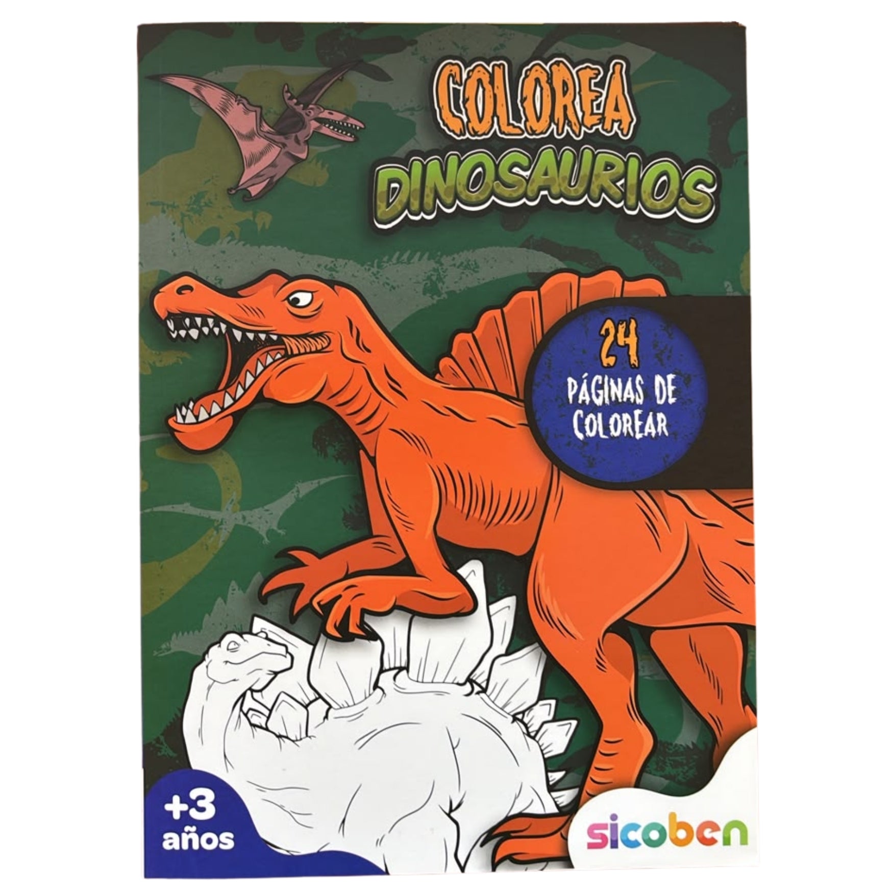 Sicoben Libro Colorea con Dinosaurios 3+