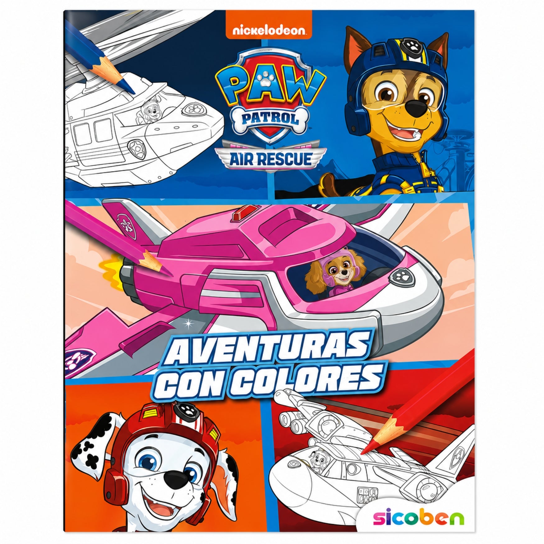 Sicoben Libro Aventuras con Colores Paw Patrol Air Rescue