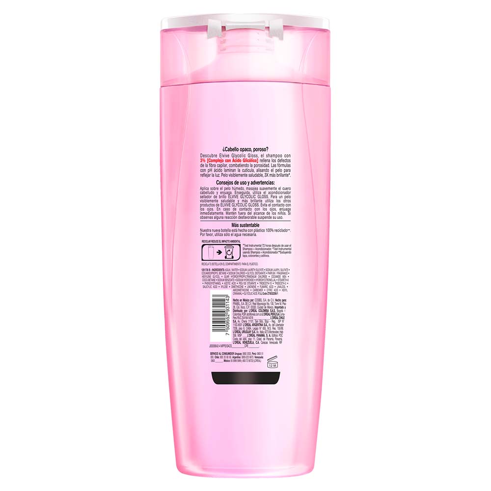 L'oreal Paris Shampoo Elvive Glycolic Gloss 370ml