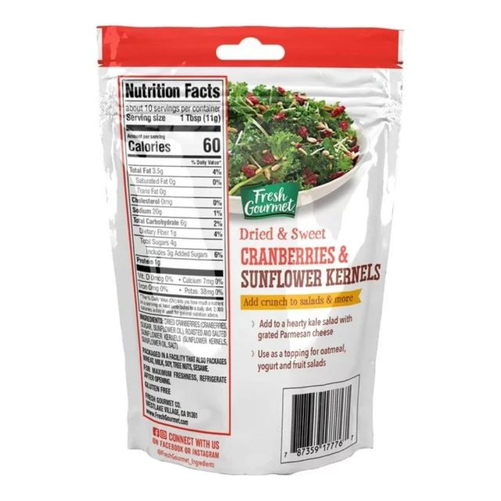 Topping Fresh Gourmet Dried Sweet Cranberries & Sunflower Kernels Salad 113g