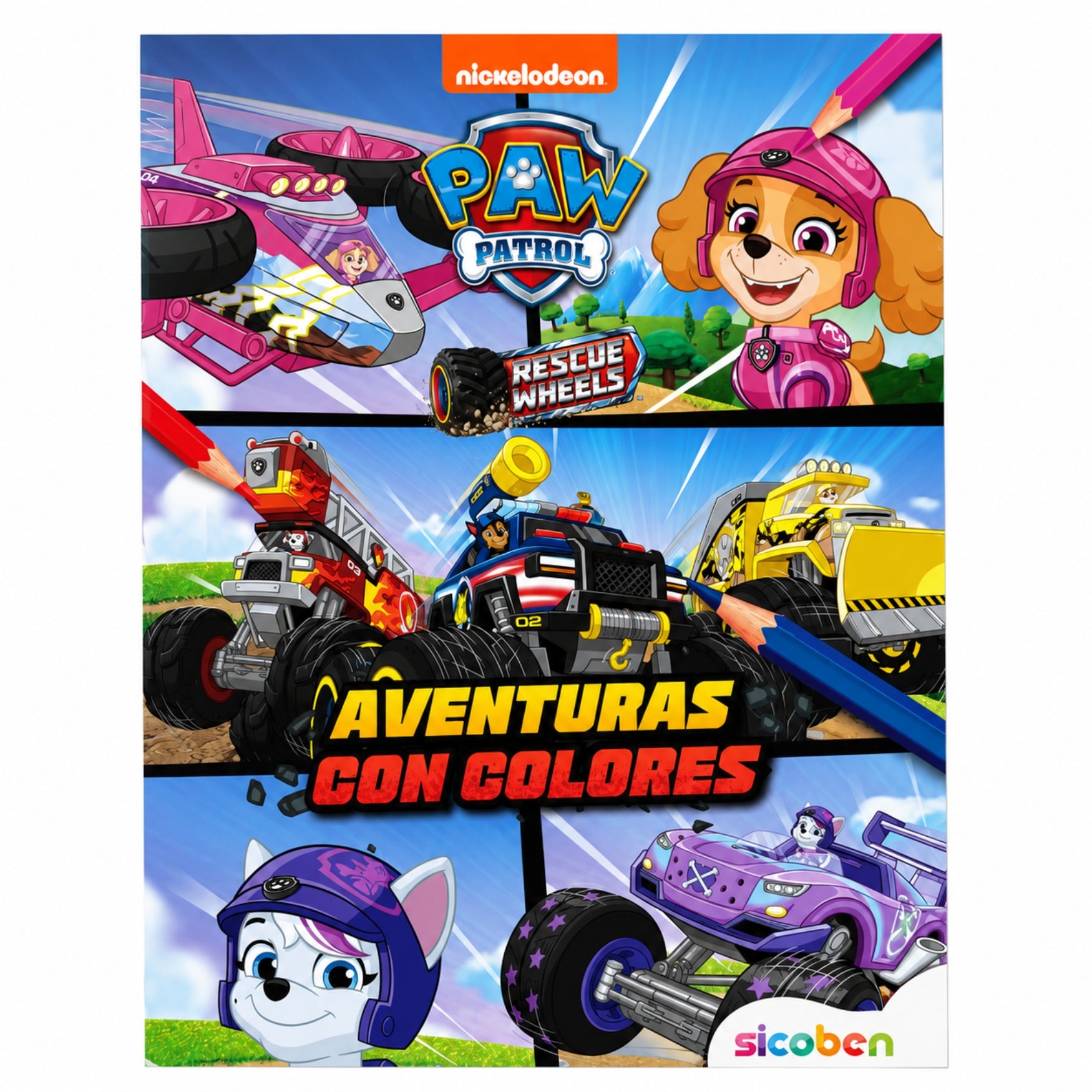 Sicoben Libro Aventuras con Colores Paw Patrol Rescue Wheels