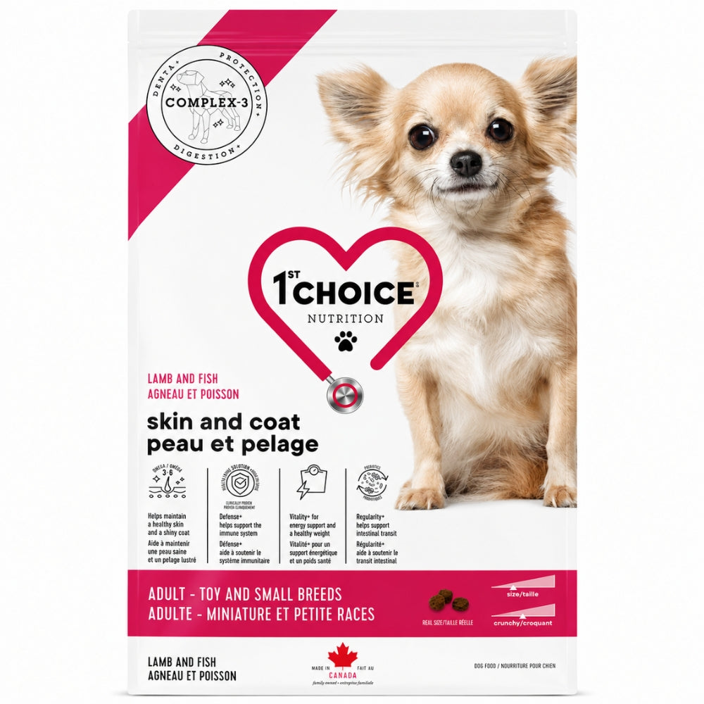 1st Choice Alimento para Perros Adultos Cuidado de la Piel y el Pelaje para Razas Mini y Pequeñas Sabor Cordero 5Kg