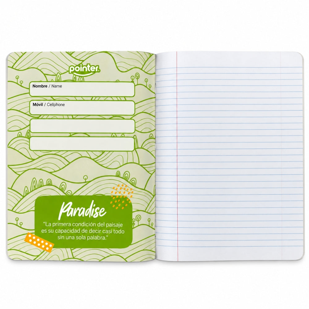 Pointer Libreta Empastada 1 Linea Paisajes 100 hojas Opciones Varias