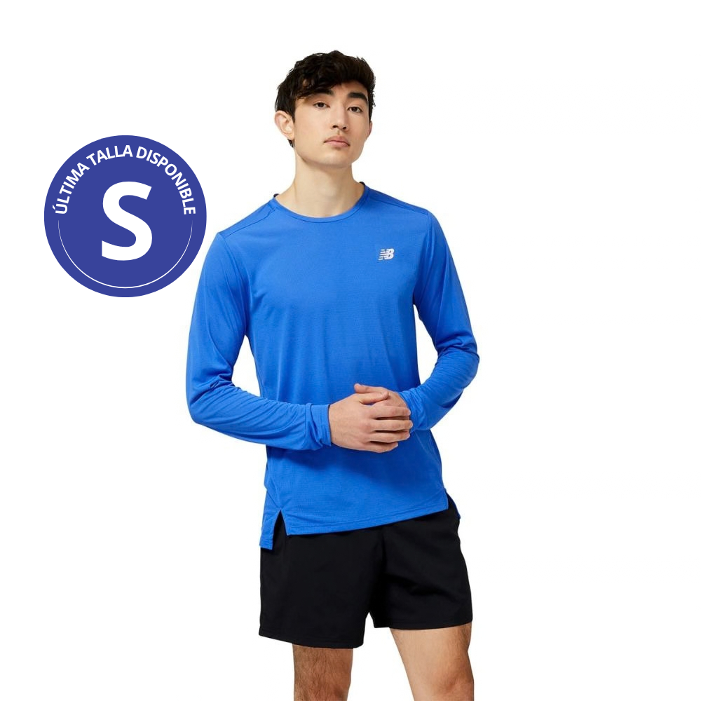 New Balance Camiseta Manga Larga Accelerate Para Caballero Azul